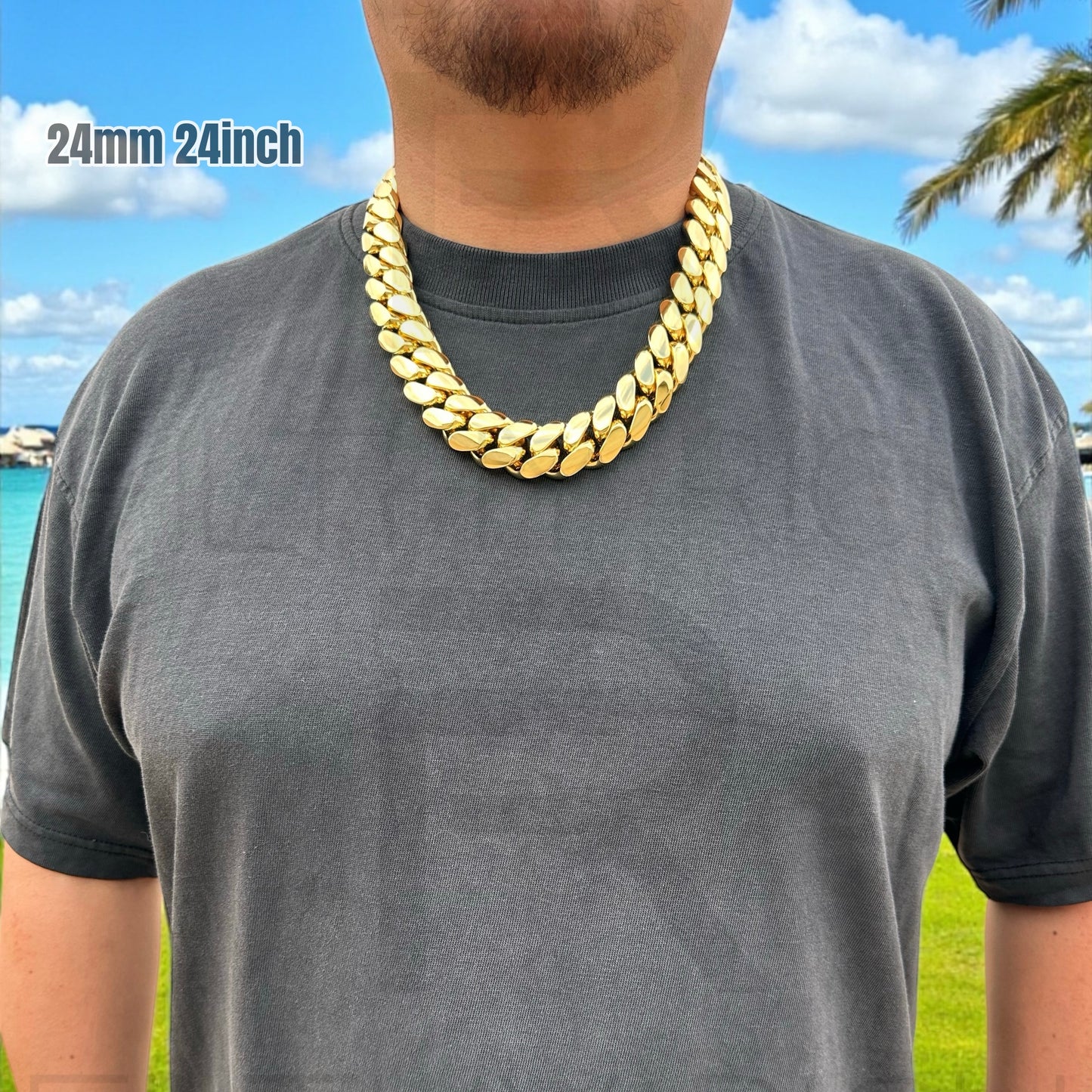 14k Gold Miami Cuban Link Chain – Heavyweight, Triple Plated