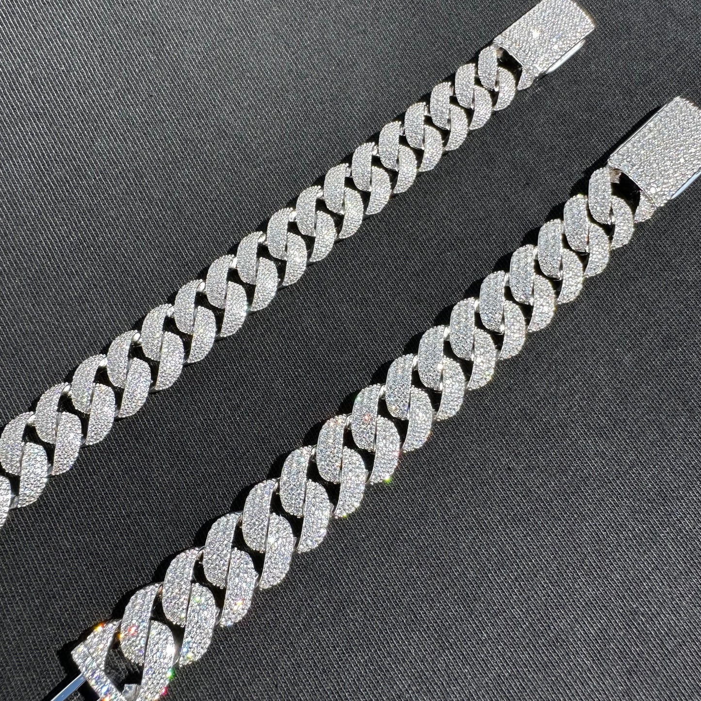 VVS Moissanite Miami Cuban Link Bracelet – 925 Sterling Silver