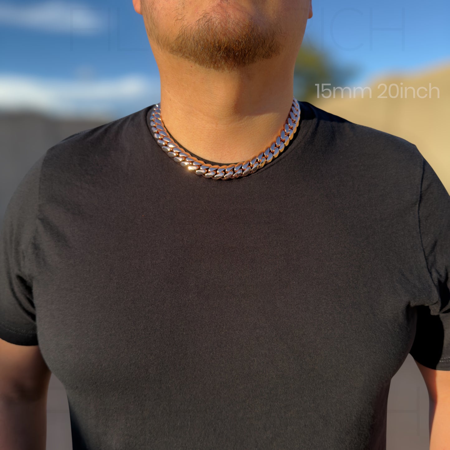 14k Rose Gold Miami Cuban Link Chain – Heavyweight, Triple Plated