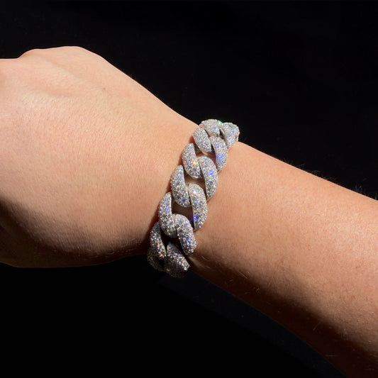 Galaxy Setting VVS1 Moissanite Cuban Bracelet