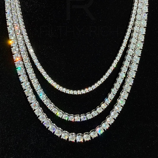 VVS Moissanite Tennis Necklace – 925 Sterling Silver