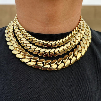 14k Gold Miami Cuban Link Chain – Heavyweight, Triple Plated