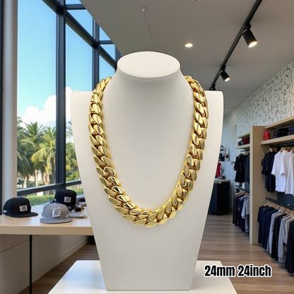 14k Triple Gold Plated Miami Cuban Link Chains