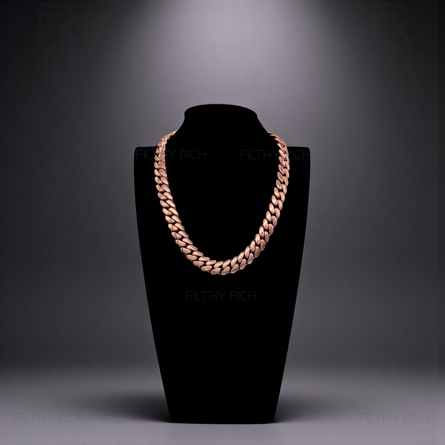 14k Rose Gold Miami Cuban Link Chain – Heavyweight, Triple Plated