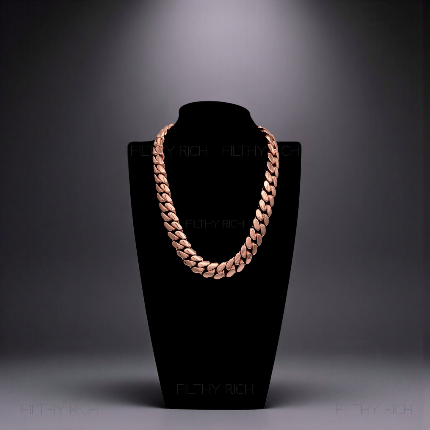14k Rose Gold Miami Cuban Link Chain – Heavyweight, Triple Plated