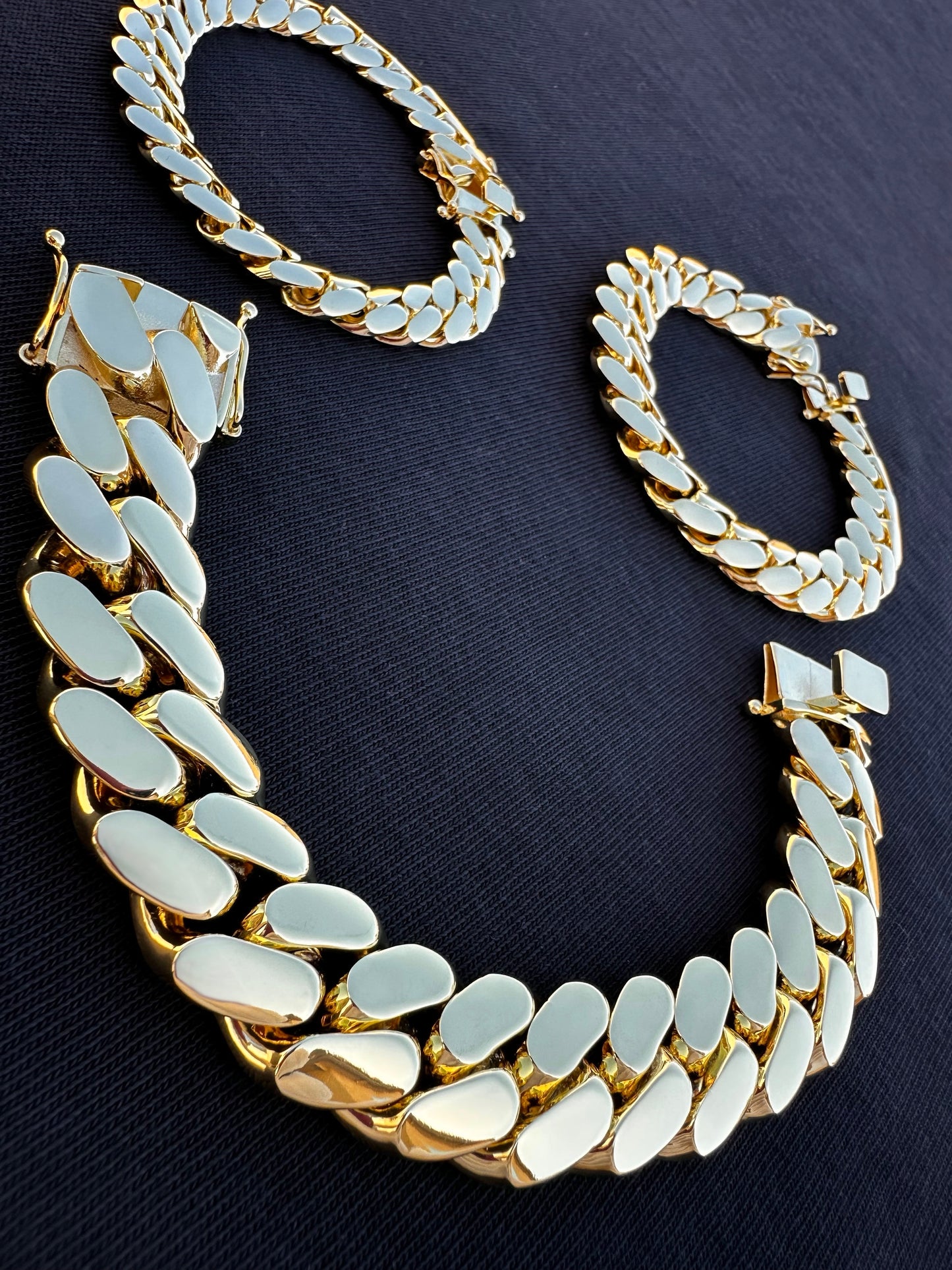 14k Triple Gold Plated Miami Cuban Link Bracelets