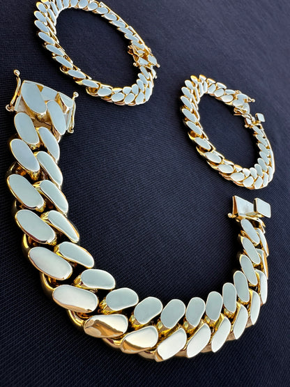 14k Triple Gold Plated Miami Cuban Link Bracelets