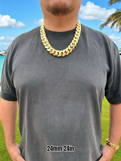 14k Triple Gold Plated Miami Cuban Link Chains