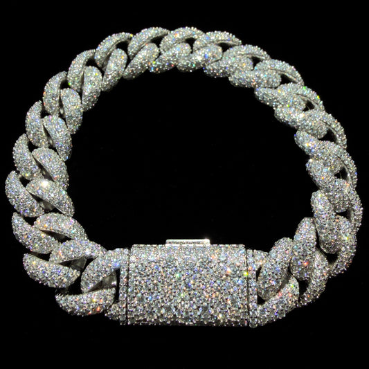 Galaxy Setting VVS1 Moissanite Cuban Bracelet