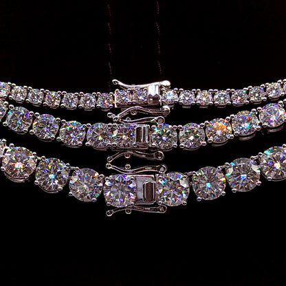 Moissanite Tennis Necklace – VVS1 Certified, 925 Sterling Silver