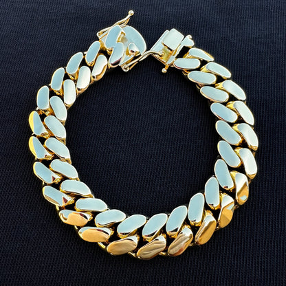 14k Triple Gold Plated Miami Cuban Link Bracelets