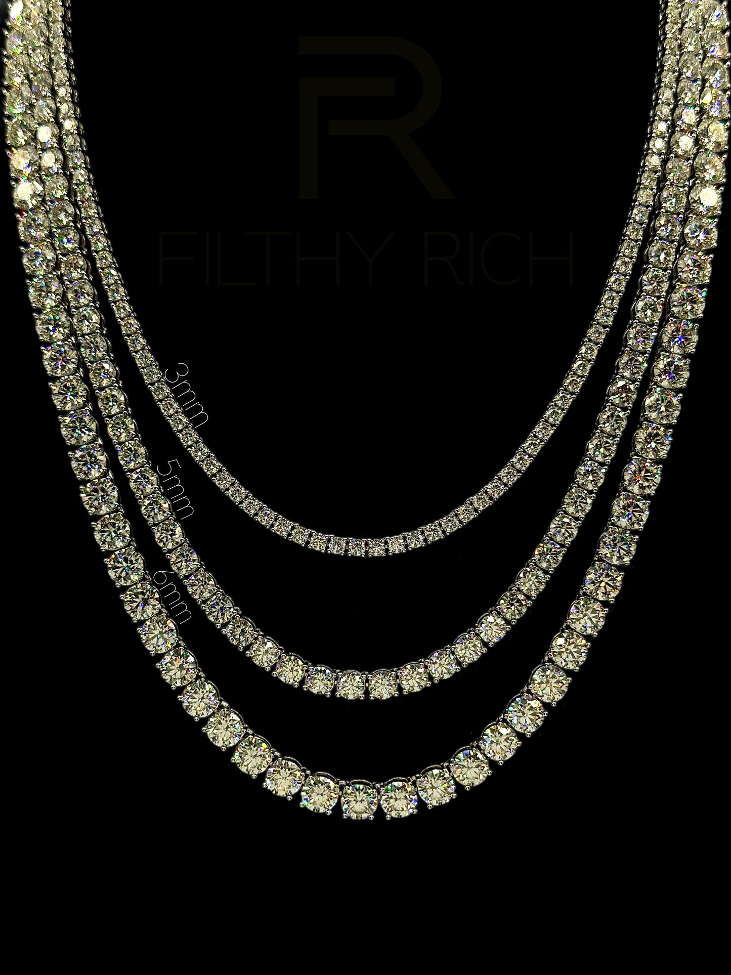 Moissanite Tennis Necklace – VVS1 Certified, 925 Sterling Silver