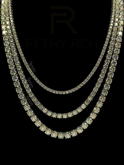 Moissanite Tennis Necklace – VVS1 Certified, 925 Sterling Silver