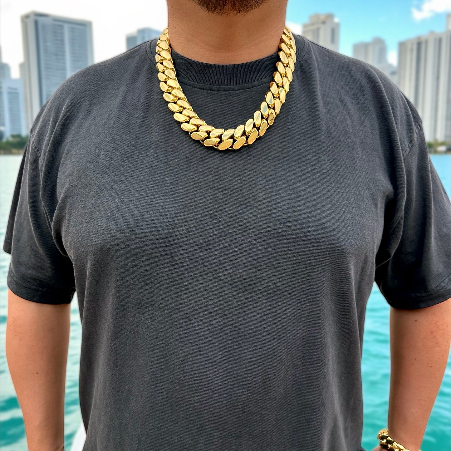 14k Gold Miami Cuban Link Chain – Heavyweight, Triple Plated