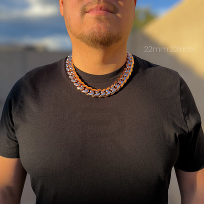 14k Rose Gold 3X Triple Plated Miami Cuban Link Chain