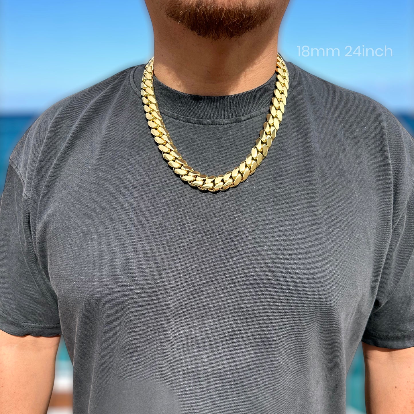 14k Gold Miami Cuban Link Chain – Heavyweight, Triple Plated
