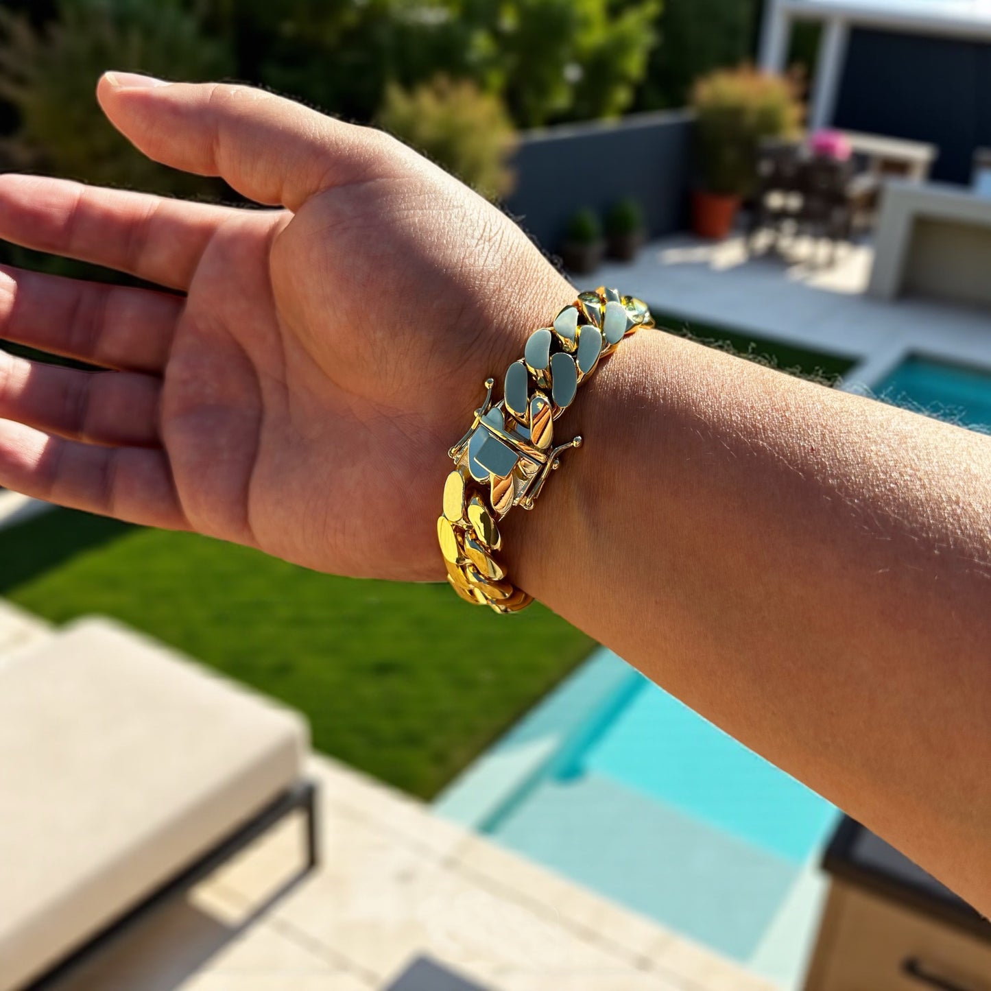 14k Triple Gold Plated Miami Cuban Link Bracelets