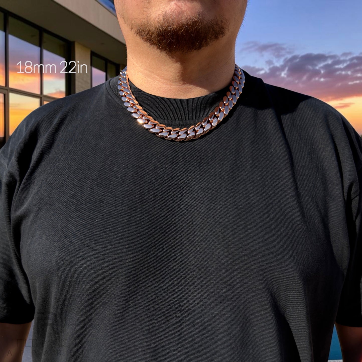 14k Rose Gold Miami Cuban Link Chain