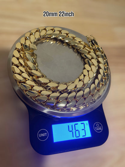 14k Triple Gold Plated Miami Cuban Link Chains