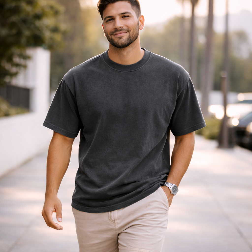 Ultra Premium 7.6oz Heavyweight Tee – Pigment Dyed, Oversized Fit