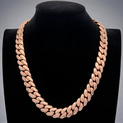 14k Rose Gold 3X Triple Plated Miami Cuban Link Chain