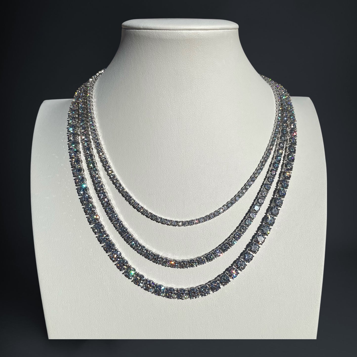 Moissanite Tennis Necklace – VVS1 Certified, 925 Sterling Silver