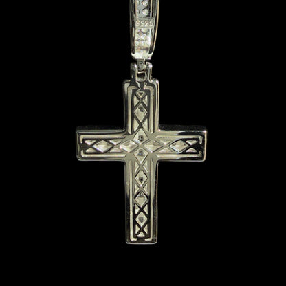 VVS1 Moissanite Cluster Cross Pendant – Flooded Diamond Look