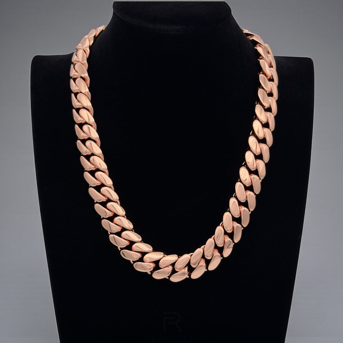 14k Rose Gold 3X Triple Plated Miami Cuban Link Chain