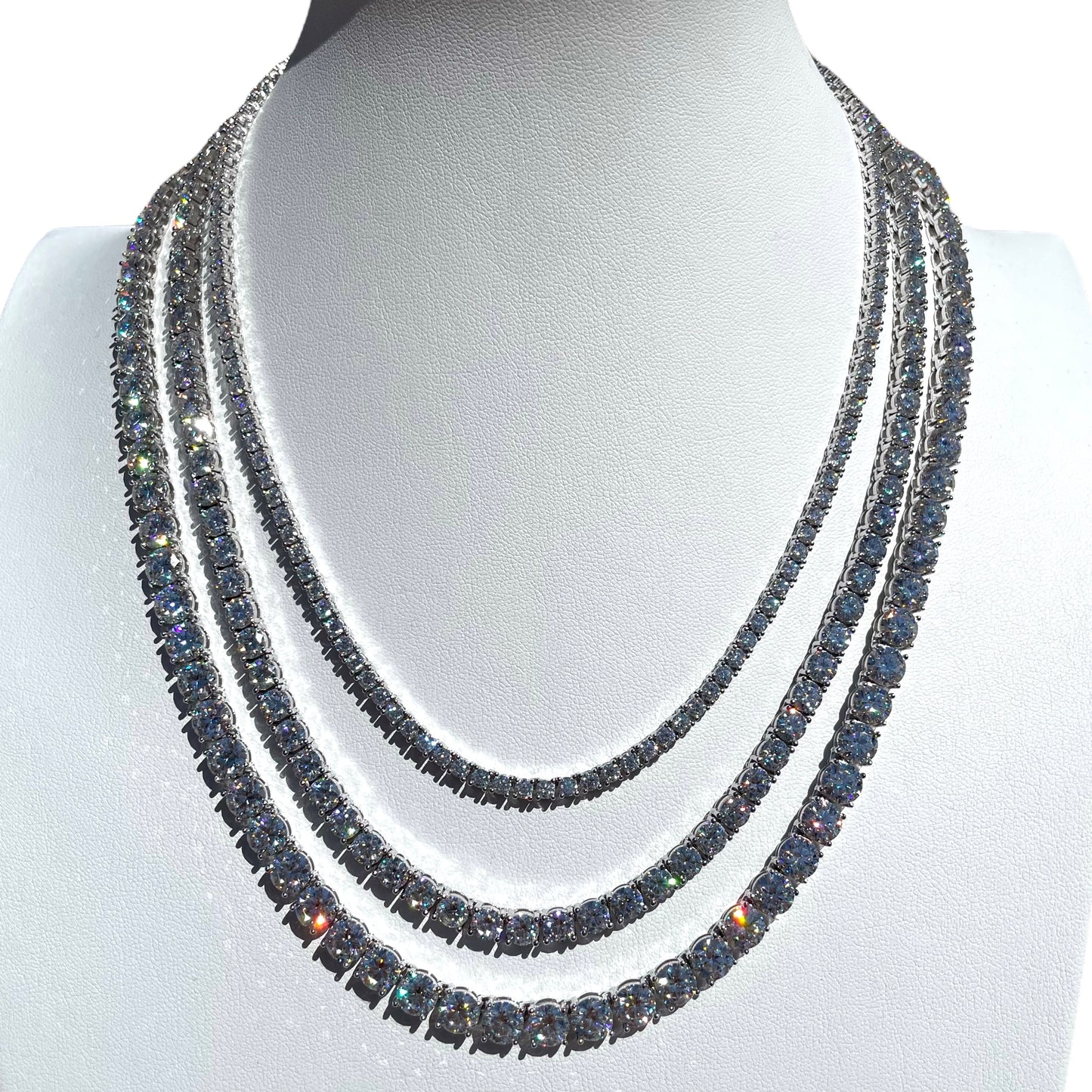 Moissanite Tennis Necklace – VVS1 Certified, 925 Sterling Silver