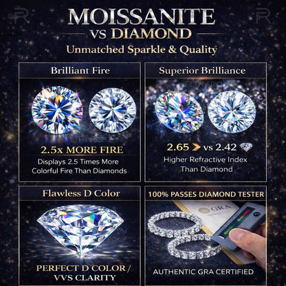 VVS Moissanite Tennis Necklace – 925 Sterling Silver