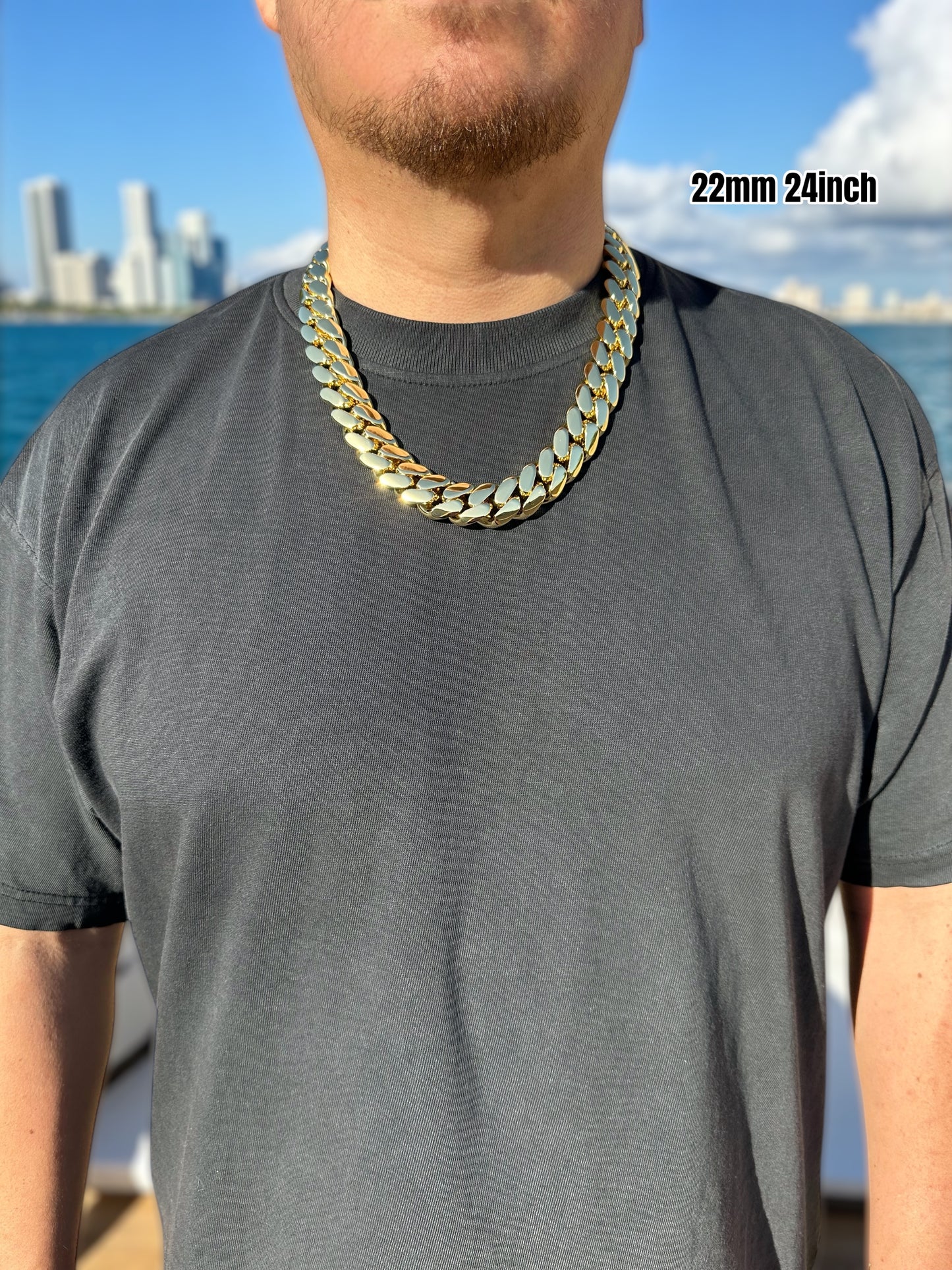 14k Triple Gold Plated Miami Cuban Link Chains