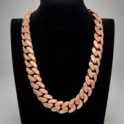 14k Rose Gold 3X Triple Plated Miami Cuban Link Chain