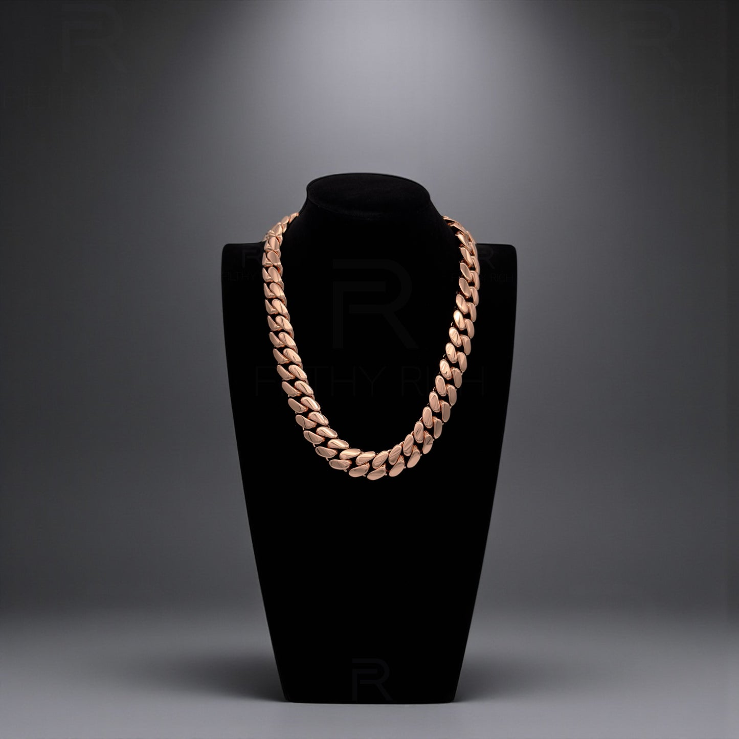 14k Rose Gold 3X Triple Plated Miami Cuban Link Chain