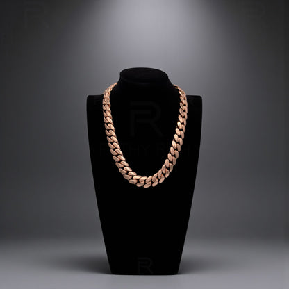 14k Rose Gold 3X Triple Plated Miami Cuban Link Chain