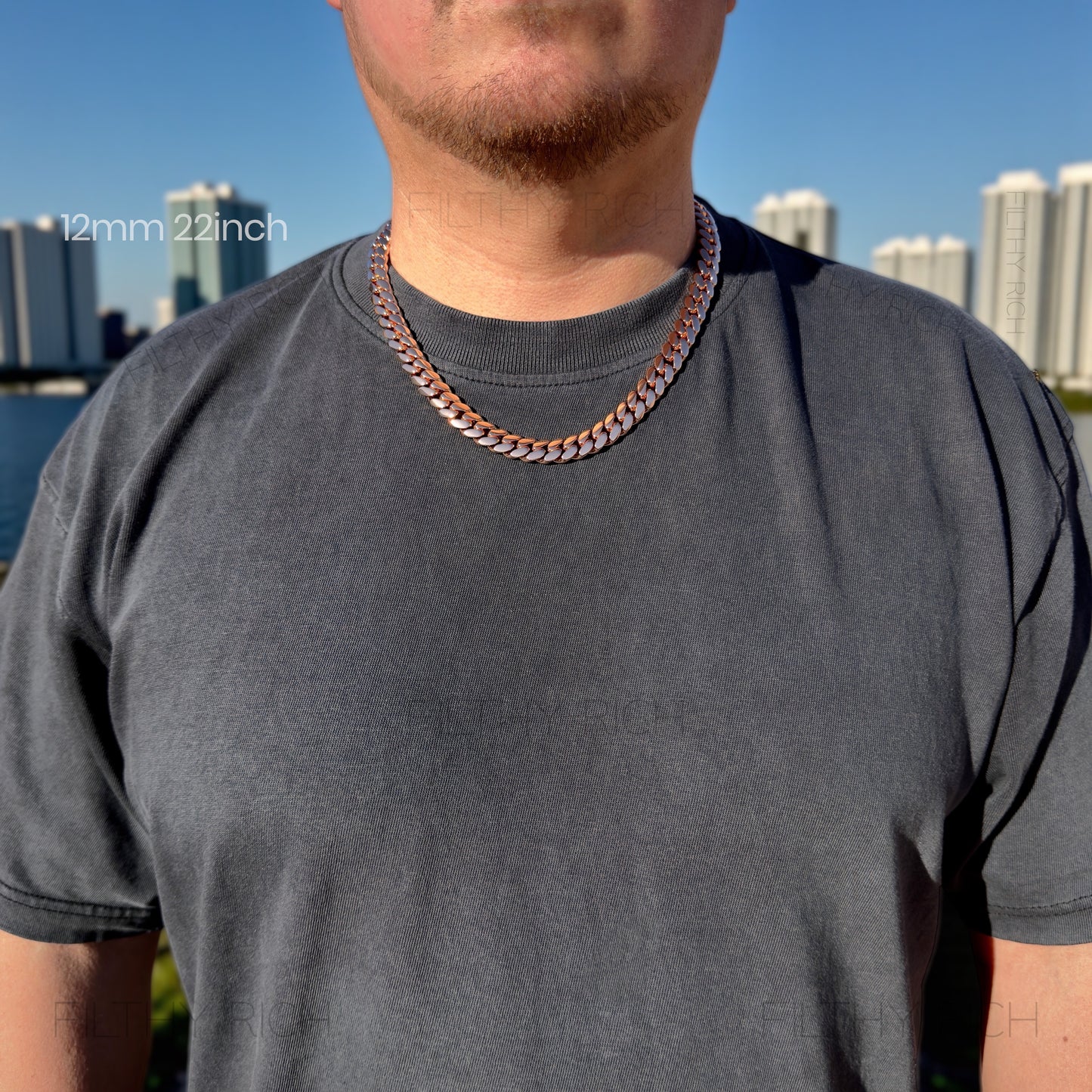 14k Rose Gold Miami Cuban Link Chain – Heavyweight, Triple Plated