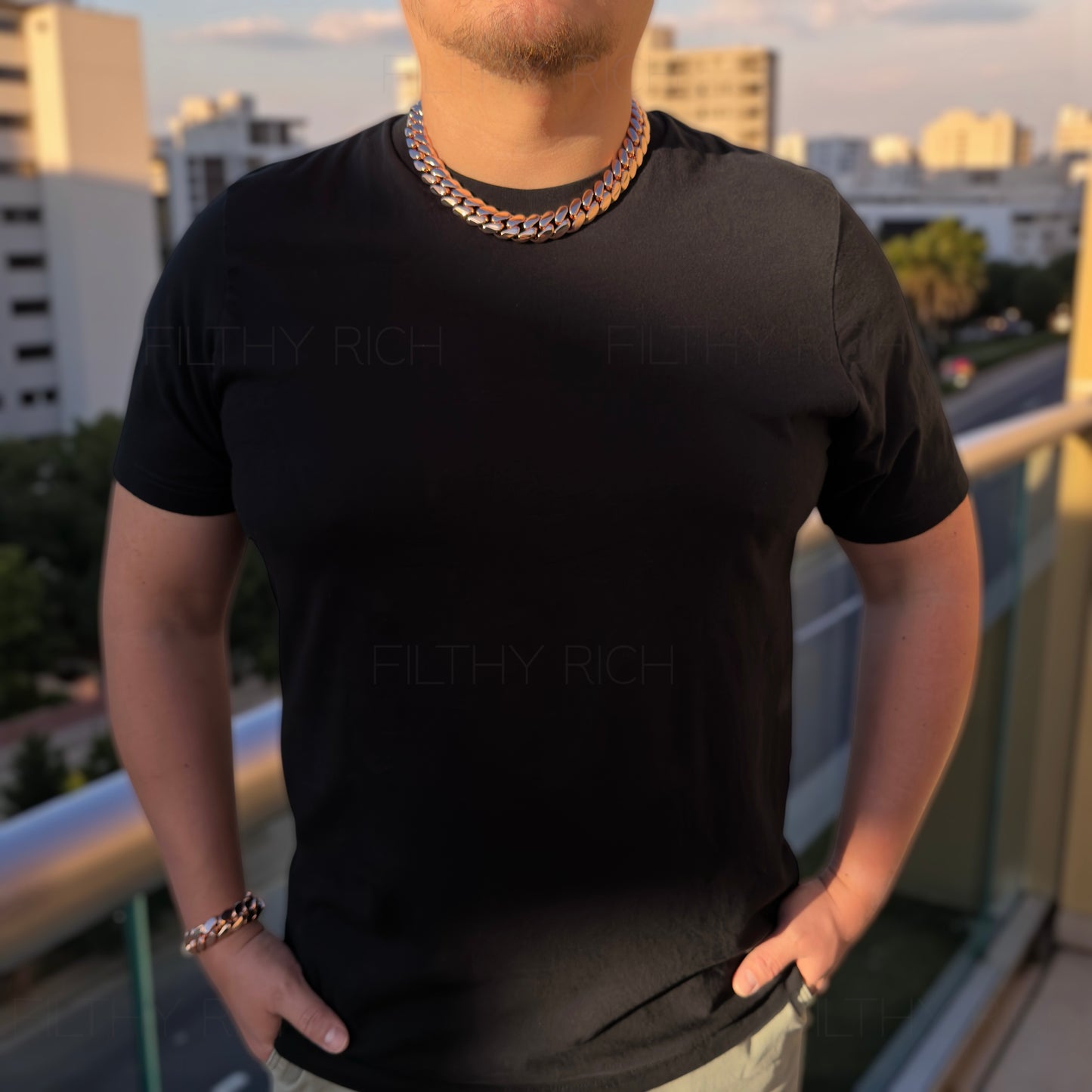 14k Rose Gold Miami Cuban Link Chain – Heavyweight, Triple Plated