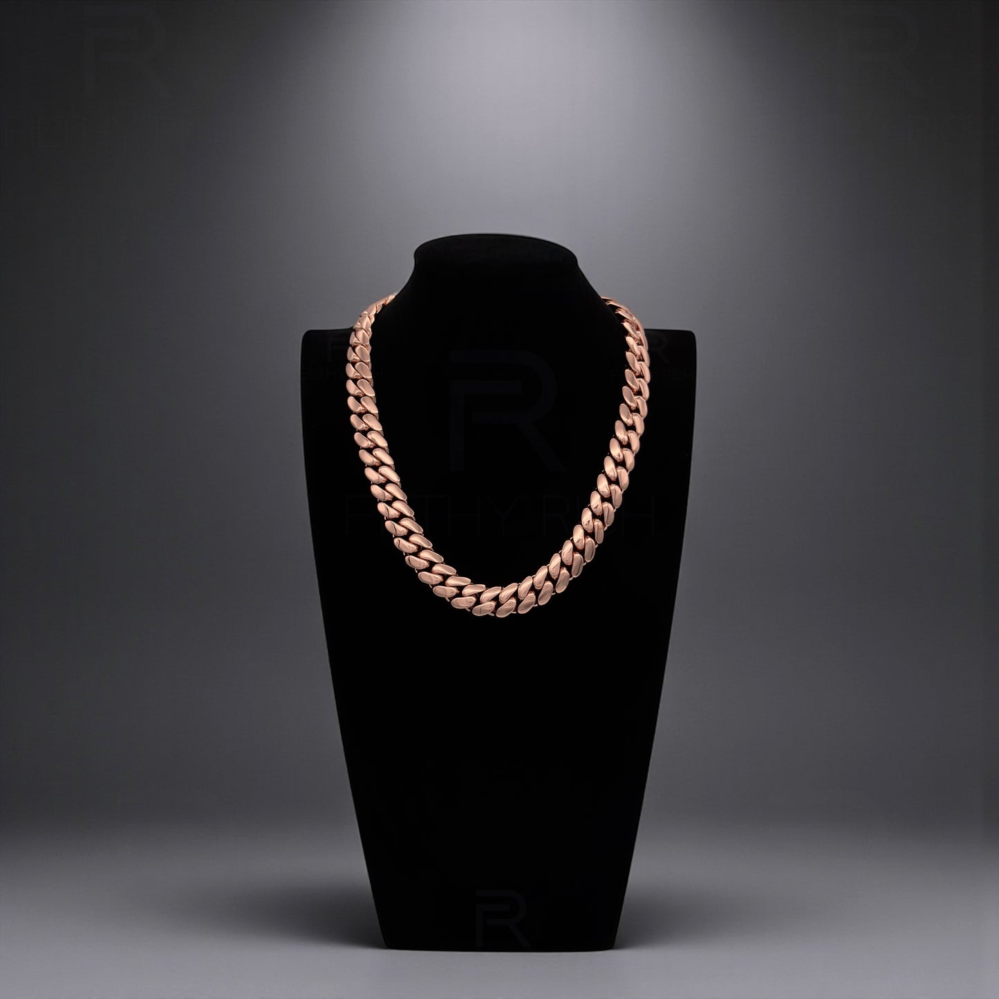 14k Rose Gold Miami Cuban Link Chain – Heavyweight, Triple Plated