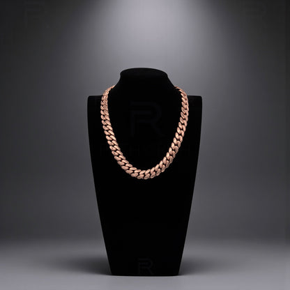 14k Rose Gold Miami Cuban Link Chain – Heavyweight, Triple Plated