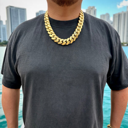 14k Gold Miami Cuban Link Chain – Heavyweight, Triple Plated