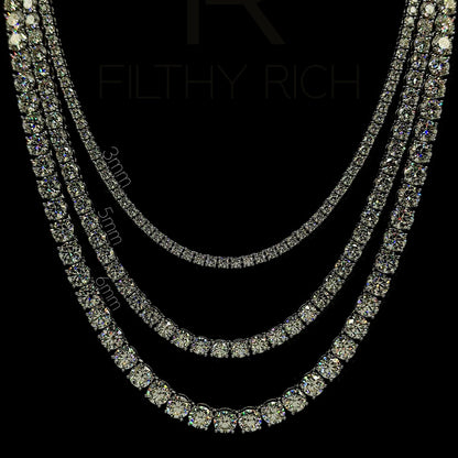 VVS1 Moissanite Tennis Necklace – 925 Sterling Silver