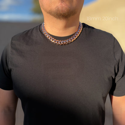 14k Rose Gold 3X Triple Plated Miami Cuban Link Chain