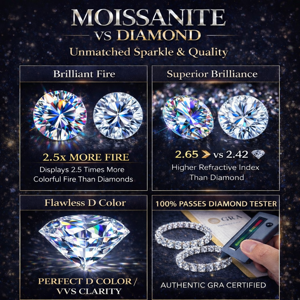 VVS1 Moissanite Wing Cross Pendant
