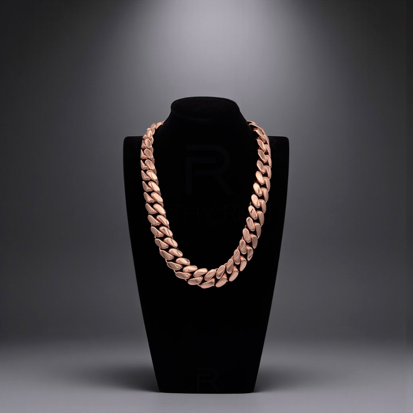 14k Rose Gold Miami Cuban Link Chain – Heavyweight, Triple Plated
