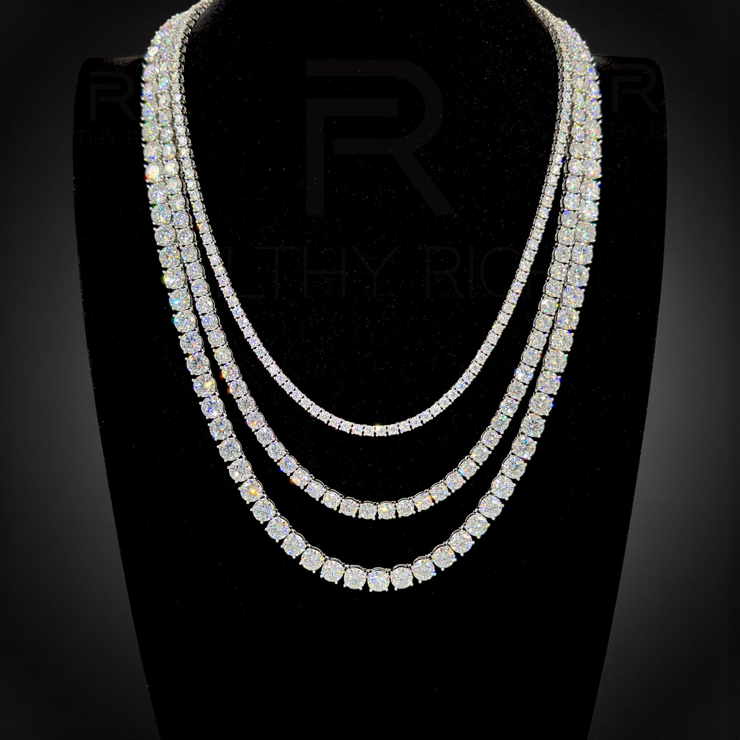 Moissanite Tennis Necklace – VVS1 Certified, 925 Sterling Silver