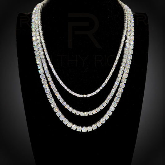 Moissanite Tennis Necklace – VVS1 Certified, 925 Sterling Silver