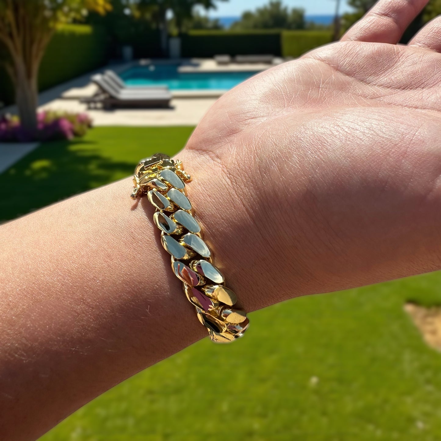 14k Triple Gold Plated Miami Cuban Link Bracelets