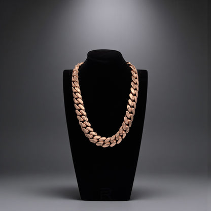 14k Rose Gold 3X Triple Plated Miami Cuban Link Chain