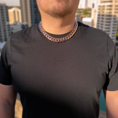 14k Rose Gold Miami Cuban Link Chain – Heavyweight, Triple Plated