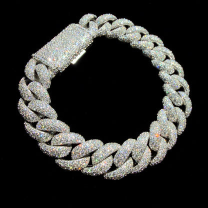Galaxy Setting VVS1 Moissanite Cuban Bracelet