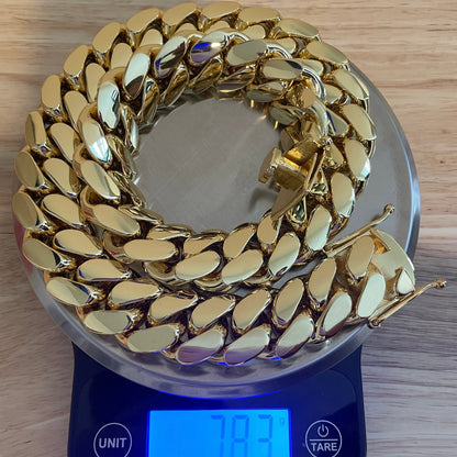 14k Triple Gold Plated Miami Cuban Link Chains